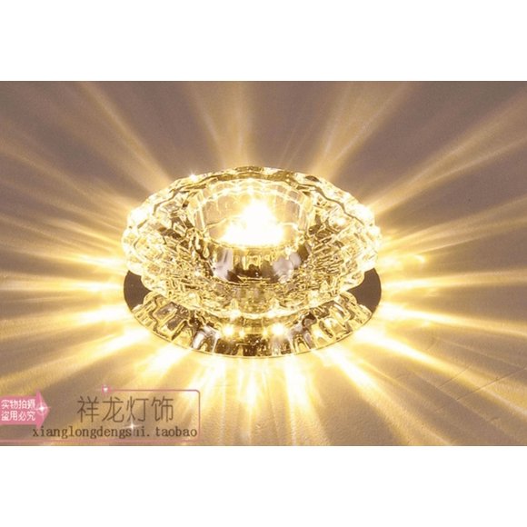 Lámparas de Techo LED para Pasillo Luces de Techo para Sala de Estar Luces de Pasillo de Cristal Iluminación LED 3W (Blanco Cálido)
