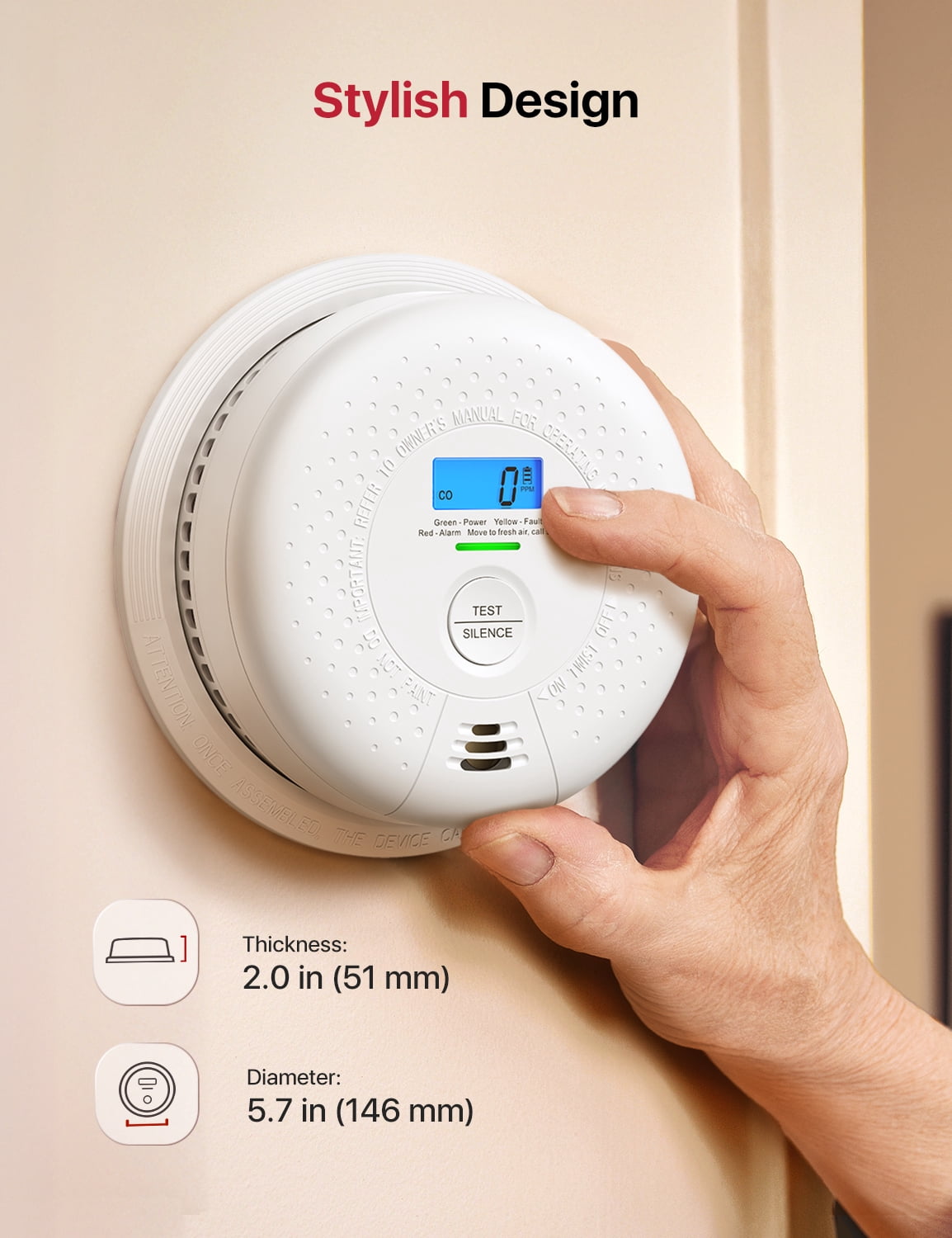 X-Sense Smoke Detector Carbon Monoxide Detector Combo with Display X-Sense Smoke Detector Carbon Monoxide Detector Combo with Display