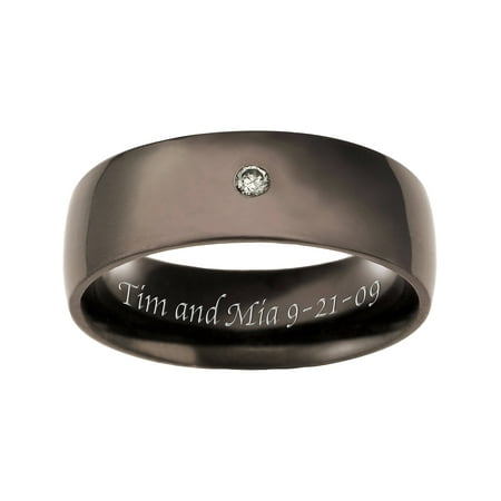 Personalized Family Jewelry Men's Jet Ring in Black Stainless Steel