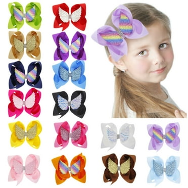 16 Pcs Hair Bow Ties Hair Clips Two Layer Butterfly Hairpin Girl Bowknot Hairpin