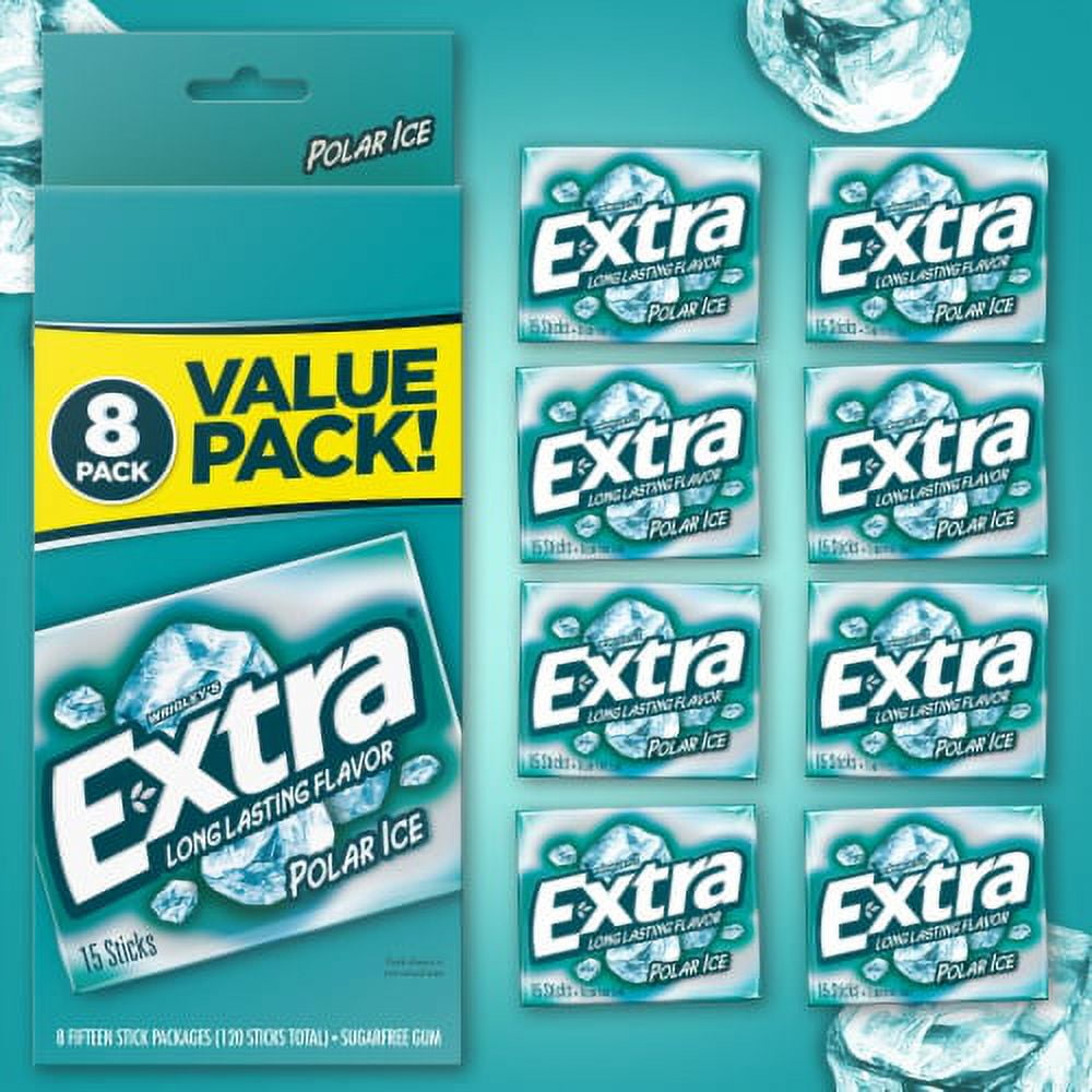 2X-Extra Polar Ice Sugar Free Chewing Gum Bulk Pack - 8 pk