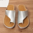 thumbnail image 4 of DeHolifer Sandals Women Leather Clip Toe Slip On Wedge Sandals Summer Beach Outdoor Dress Walking Sandals with Arch Support, 4 of 8