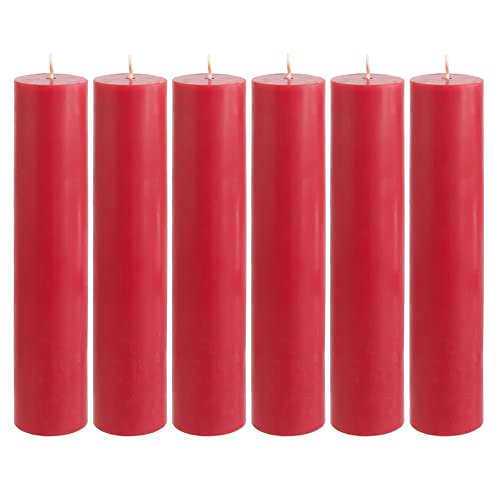 Mega Candles Bougie Pilier Ronde Rouge Non Parfumée, Bougies en Cire de Qualité Supérieure Coulées à la Main 2 Pouces x 9 Pouces, Déco Maison, Réceptions de Mariage, Showers de Bébé, Anniversaires, Célébrations, Cadeaux de Fête et Plus
