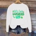 thumbnail image 4 of St. Patrick's Day Sweatshirt Women Lucky Shamrock Print Irish Gift Crewneck Casual Long Sleeve Loose Pullover Tops (XS, White), 4 of 6