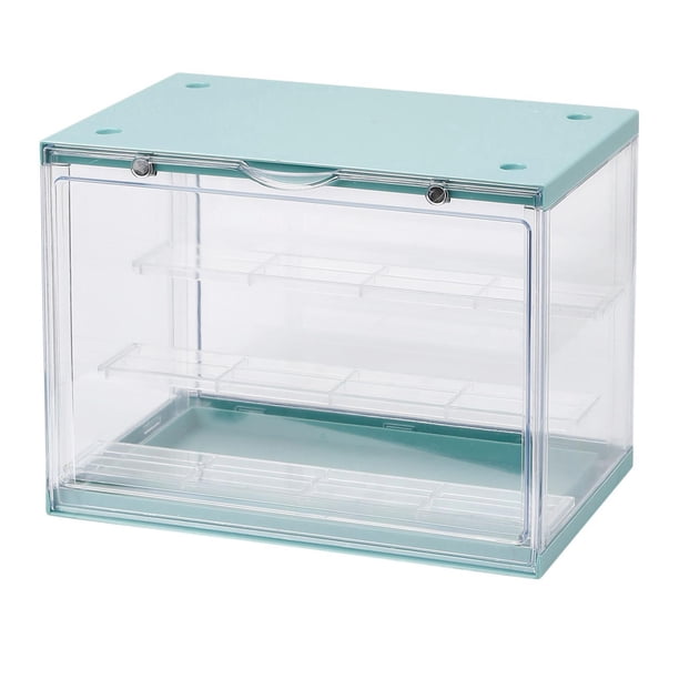 Tholdsy Clear 3 Tier Display Case Shelf Dustproof Holder Showcase Juguetes Verde