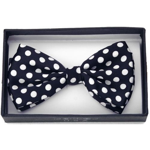 Classic Tuxedo Bowtie Men's Adjustable Wedding Bow Tie Polka Dot Grid Pattern