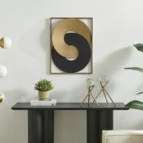 Gold and Black Intersecting Rings Mid-Century Modern Metal Wall Art