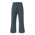 thumbnail image 5 of Seductiva Soft Leggings for Women Linen Pants Women Summer Wide Leg Capri Pants Drawstring Elastic Waist Pants High Waisted Pants Casual Beach Trousers Loose Casual Pants, 5 of 5