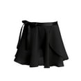 thumbnail image 3 of YEAHDOR Kids Girls Chiffon Ballet Tutu Dance Skirt Figure Ice Skating Gymnastics Wrap Scarf Skirt Black 8-12, 3 of 7