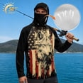 thumbnail image 3 of SEANATIVE Fishing Shirts for Men Hooded Sun Protection Rash Guard Long Sleeve Athletic Hoodie with Face Mask, for 4th of July Patriotic Party, 4XL, Vintage American Flag Wolf Black, 3 of 7