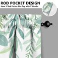 thumbnail image 3 of Vintage Green Leaves Tier Kitchen Curtains for Bathroom Living Rod Pocket Window Drapes 28"x39" 2 Panels Window Treatment Tiers, 3 of 4