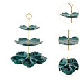 thumbnail image 6 of WeiLaiKeQi Tiered Ceramic Cake Stand Afternoon Tea Stand for Tea Party Wedding Birthday 3 Tier Green, 6 of 9
