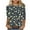 za-Multicolor, variant on Hvyesh Womens Tunic Tops 3/4 Sleeve Plus Size Shirt Dressy Casual Floral Print Tshirt Loose Fit Crewneck Blouses Tee