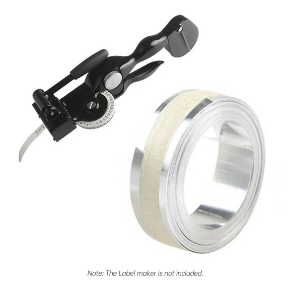 Aluminum 3D Manual Embossing Tape Self-Adhesive Metal Label Maker Refill Compatible with DYMO Label Makers M1011/M11 - 1 Roll 12mm*3.65m