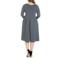 thumbnail image 2 of 24/7 Comfort Apparel Women's Plus Size Long Sleeve Fit and Flare Midi Dress, 2 of 4