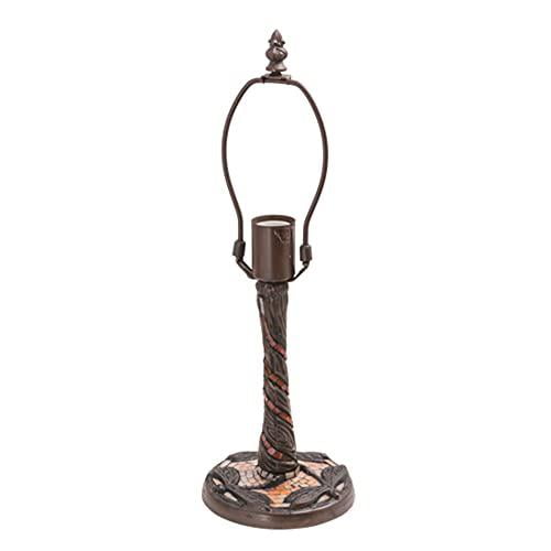 Meyda Tiffany 17168 Twisted Fly - One Light Table Base Mahogany Bronze Finish With Coral Glass