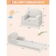 thumbnail image 3 of Comfy 2-in-1 para niños couch: fold-out convertible para niños pequeños sofa to lounger - soft sherpa foam chair gift para girls & boys (beige moon), 3 of 7