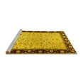 thumbnail image 2 of Ahgly Company Machine Washable Indoor Round Oriental Yellow Traditional Area Rugs, 4' Round, 2 of 4