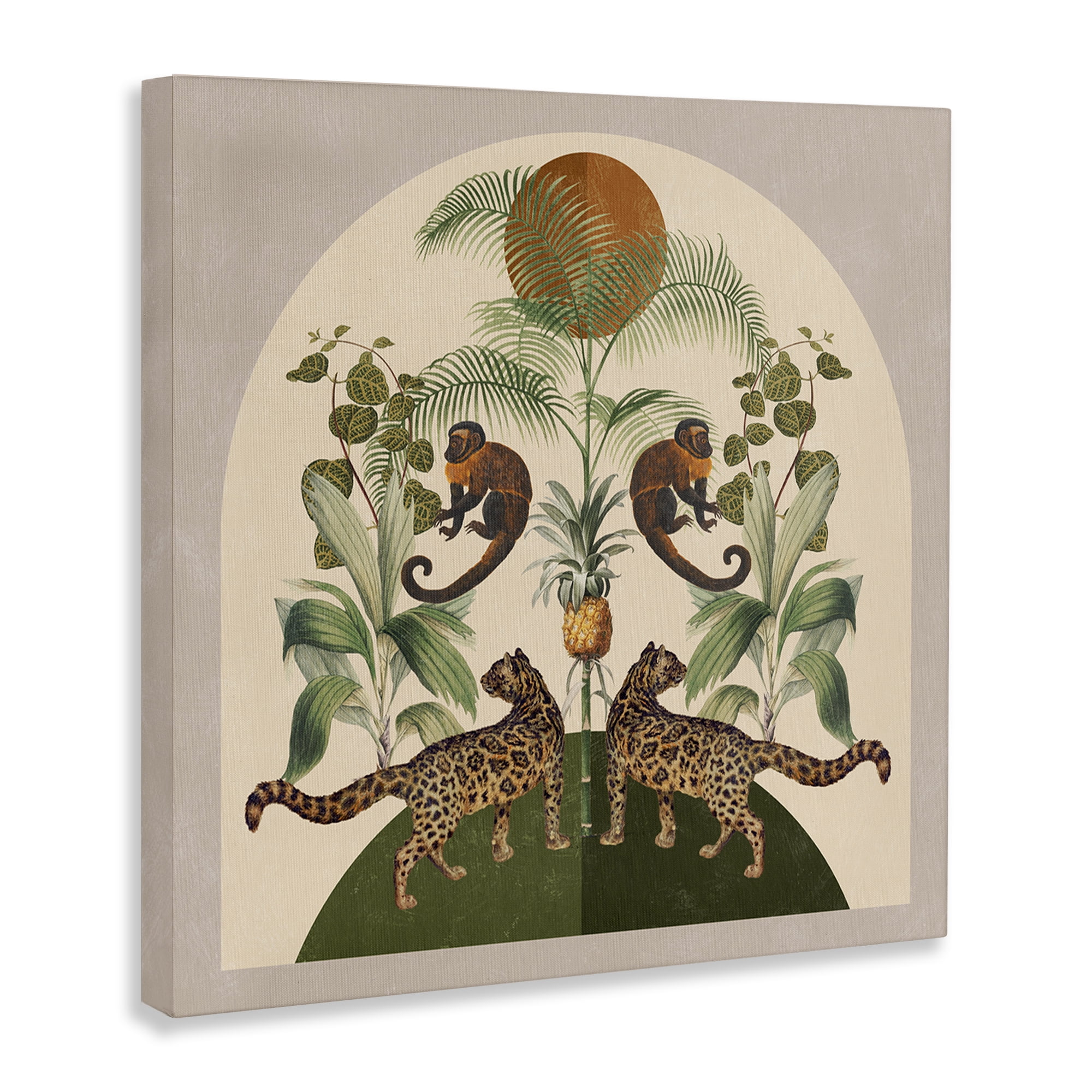 Stupell Industries Boho Jungle Animals Landscape Painting Gallery Wrapped Canvas Art Print Wall Art, 24 x 24