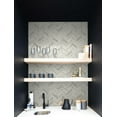 thumbnail image 2 of NextWall Metallic Gold & Pearl Gray Chevron Marble Tile Peel and Stick Wallpaper, 2 of 8