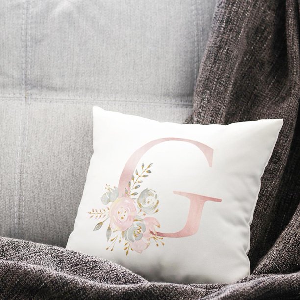Funda De Almohada Con Estampado De Letras, Funda De Almohada Cuadrada Suave, Decorativa Para El Hogar Y La Oficina Likrtyny Arte Deco