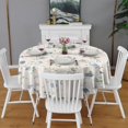 thumbnail image 2 of Pioneer Flower Floral Print Pattern Round Tablecloth 60"x60",Wrinkle Wipeable Table Cloth for Kitchen Dining Room Picnic Patio Party, 2 of 6
