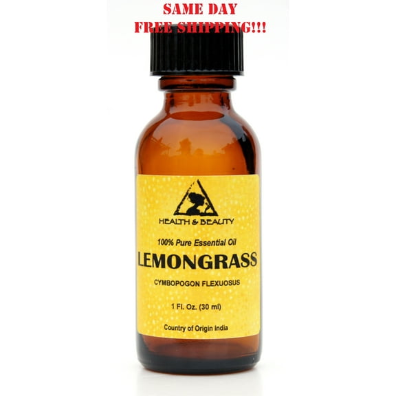 LEMONGRASS ESSENTIAL OIL AROMATHERAPY NATURAL 100% PURE GLASS BOTTLE 1 OZ, 30 ml