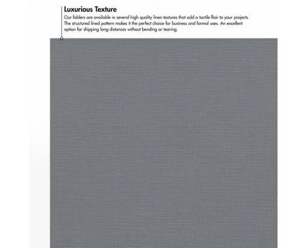 LUXPaper 9 x 12 Presentation Folder, Sterling Gray Linen, 50/Pack