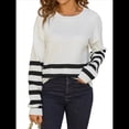 thumbnail image 1 of Suéter Holgado de Larga con Bloques de Color para Mujer, Moderno y Casual, de Punto con Cuello Redondo, para Otoño L, 1 of 10