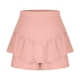 thumbnail image 6 of vigerkar Flowy Shorts for Women Ruffle Skorts High Waisted Pleated Mini Skirts Teen Gilrs Running Tennis Skort Summer Shorts 2025 Light Pink, M, 6 of 7