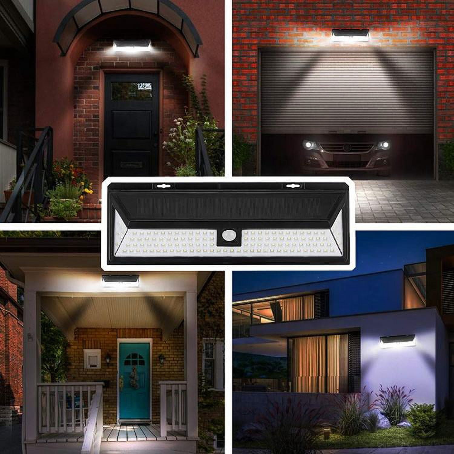 Yi Lighting LED Solar Powered Light Outdoor, 118 LEDs PIR Motion Sensor Weatherproof For Garden Wall Fence Yard