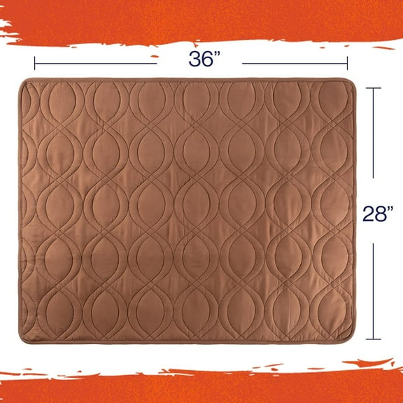 Waterproof Pet Mat - 36x28 Brown Quilted Non-Slip Furniture Protector Pad for Dogs, Cats, or Kids