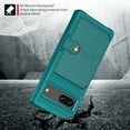 thumbnail image 7 of SaniMore Multi-functional Case for Google Pixel 7 6.3" 2022, Rugged PC Shell Leather Button Flip Card Pocket Stand Feature Magnetic Car Mount Shockproof Anti-drop Heavy Duty Protective Case, Green, 7 of 7