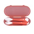 thumbnail image 1 of Ccdes Baby Training Spoon Fork,Toddler Spoons Forks,2pcs Baby Utensils Spoon Fork Set Bendable Toddler Feeding Training Spoon With Storage Case For Training Weaning Pink, 1 of 8