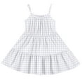 thumbnail image 5 of Abcomgle Summer Dress for Girls Casual Spaghetti Strap Sleeveless Girls Cami Dresses Plaid A-Line Sundresses Swing Tiered Dresses for 4-14t Kidss,Light Purple, 5 of 6