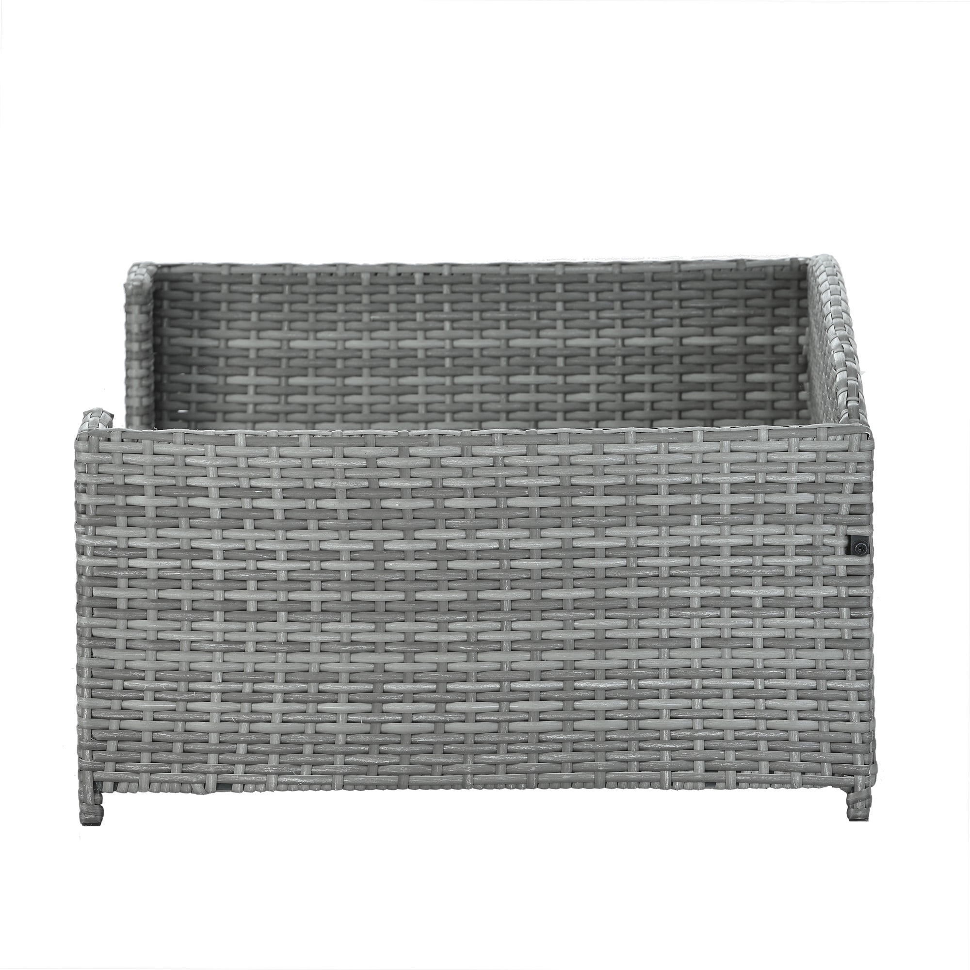 Pefilos 38" PE Wicker Dog Sofa Bed Elevated Raised Rattan Pet Bed for Indoor/Outdoor with Removable Cushion Lounge Curved backrest, Gray Pefilos 38" PE Wicker Dog Sofa Bed Elevated Raised Rattan Pet Bed for Indoor/Outdoor with Removable Cushion Lounge Curved backrest, Gray