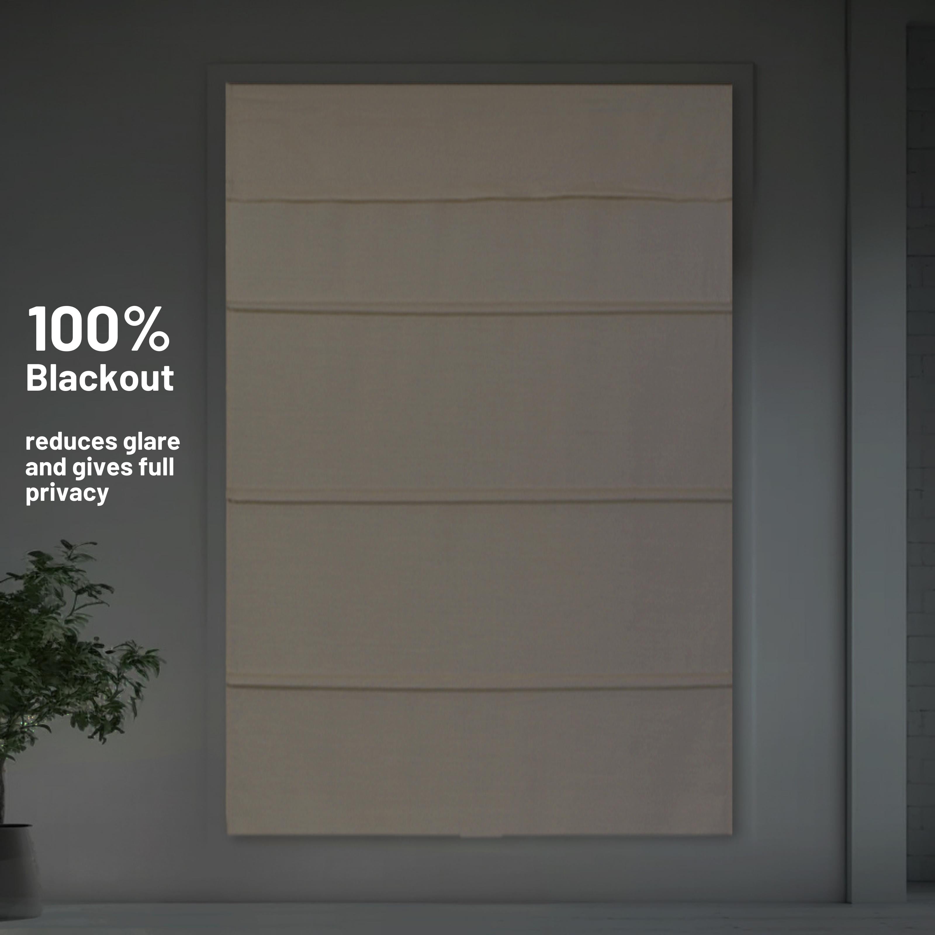 Chicology Cordless Roman Shades, Off White (Blackout), 36"W X 64"H