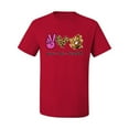 thumbnail image 1 of Peace Love Baseball Sports Men's Graphic T-Shirt, Red, 5X-Large, 1 of 4