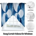 thumbnail image 3 of Abstract Circular Swag Curtain Valance for Windows, White Blue Stitching Gradient Window Treatments Short Swag Topper for Kitchen Windows Bathroom Bedroom, 36"x63", 3 of 8
