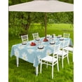 thumbnail image 4 of Fsddascl White Teal Daisy Outdoor Tablecloth - 54x80 Inch Rectangle Dining Table Cover, Spring Summer Floral Botanical Waterproof Outdoor Table Cloth with Umbrella Hole & Zipper for Picnic/Patio, 4 of 7