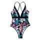 thumbnail image 3 of Gibobby Trajes de Baño Mujer Completos Conjunto de tankinis de traje de baño de una pieza alta con estampado de escote tropical abierto en la cintura tra(Negro,M), 3 of 5
