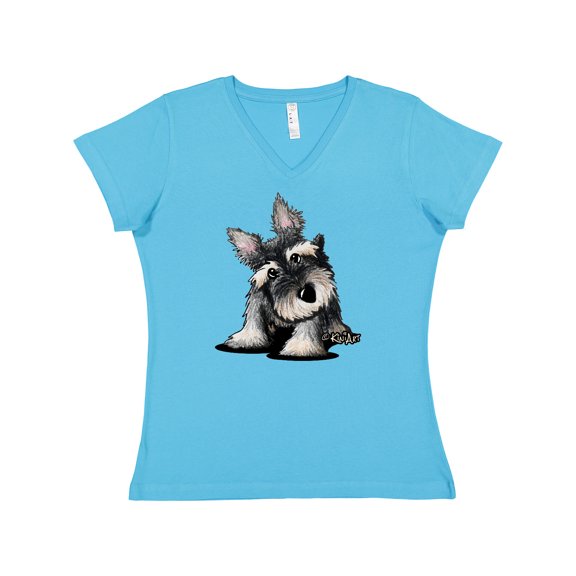 Inktastic Curious Schnauzer Women's V-Neck T-Shirt