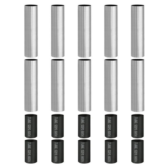Uxcell Tall Candle Covers Sleeves Metal E12 Chandelier Socket Sleeves Chrome 3.5" 10 Count