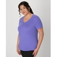 thumbnail image 3 of Hanes Just My Size Cotton Jersey Short Sleeve V-Neck T-Shirt (Plus ) Petal Purple 4X Women's, 3 of 5