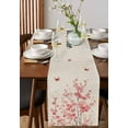 thumbnail image 4 of Pink Floral Table Runner Cotton Linen 60 Inch Holiday Dresser Scarves, Spring Pastoral Botanical Blossom Retro Tablerunner for Kitchen Coffee Dining Bedroom Living Room Dinner Scarf Décor 13''x60'', 4 of 9