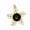 Black Agate-Gold, variant on Natural GemstoneCrystal Quartz Flower Pendant Magic Reiki Healing Amulet-Lapis Lazuli-Gold