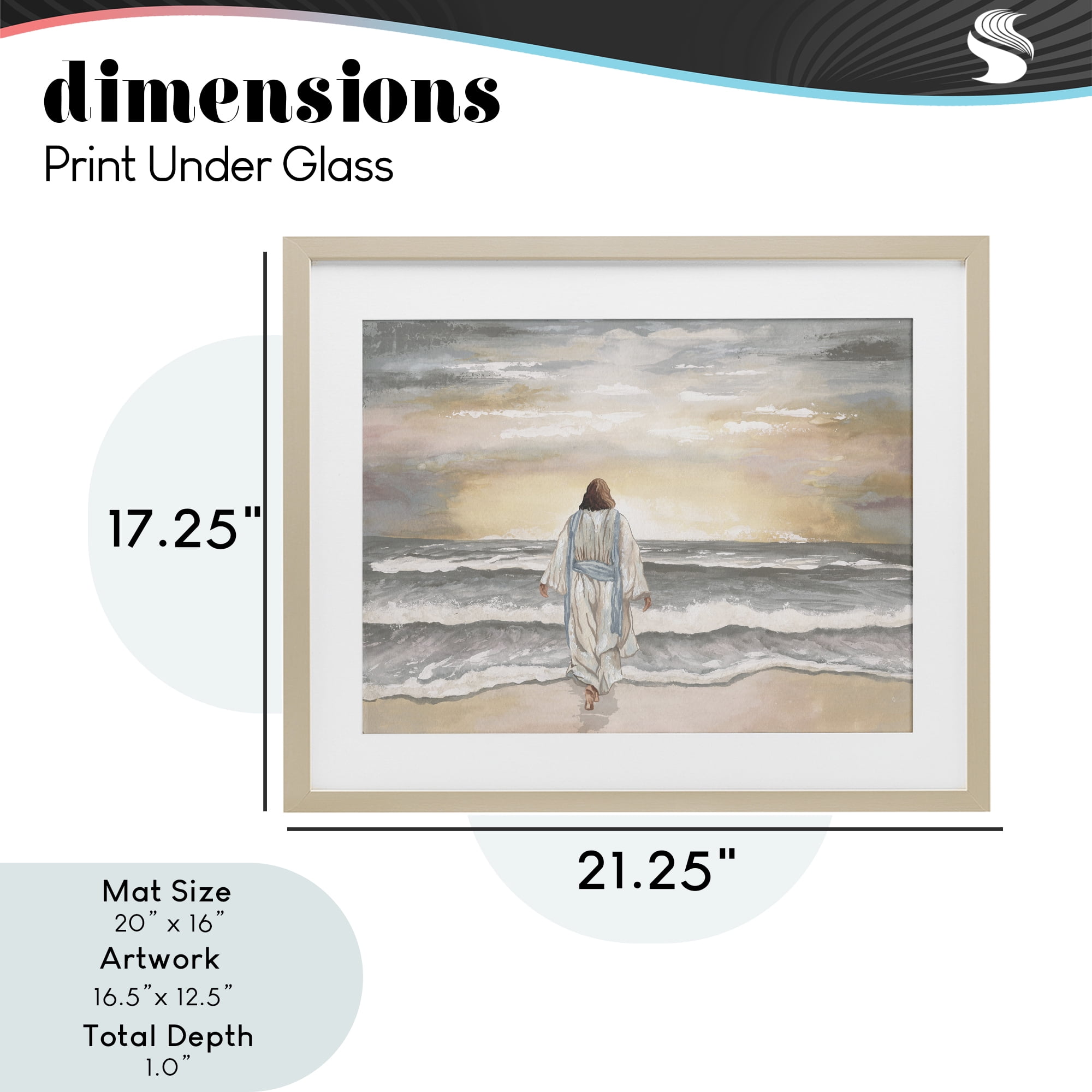Stupell Industries Jesus Walks The Shore Birch Framed Print Under Glass, design by Elizabeth Medley