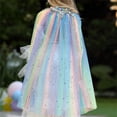 thumbnail image 5 of RUINIXCW Toddler Girls Fairy Princess Costume Kids Princess Cape Tulle Capes Costume Tie-up Sparkling Sequins Cloak Halloween Stage Dress Up Clothes, 5 of 6
