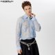 thumbnail image 2 of INCERUN Tops 2024 estilo americano sexy para hombre, camisa transparente con encaje floral de malla hueca, ropa de discoteca para hombre, blusa fina de manga larga S-5XL, 2 of 5