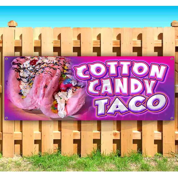 Cotton Candy Taco 13 oz Vinyl Banner With Metal Grommets